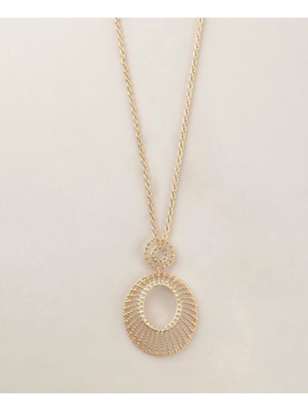 Avon Studio 1886 Golden Halo Filigree Long Necklace-New In Box